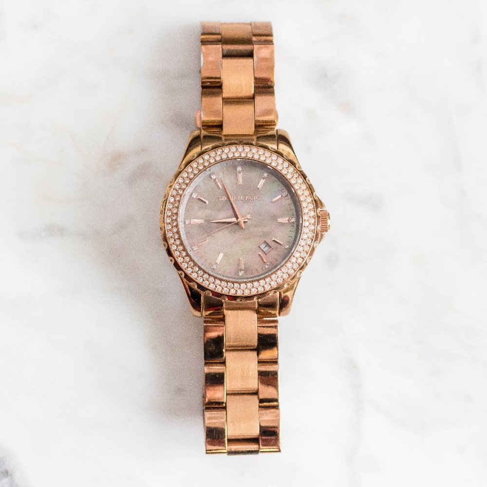 Michael Kors Rose Gold Mother Of Pearl Watch
